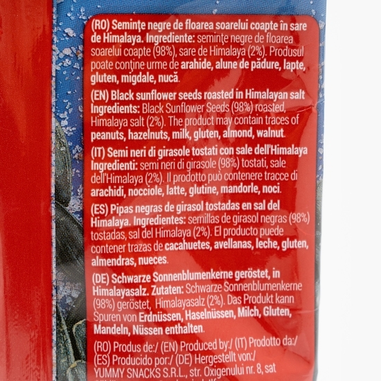 Semințe negre de floarea-soarelui coapte în sare de Himalaya 100g