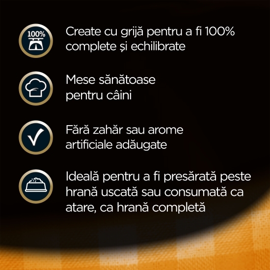 Hrană umedă pentru câini adulți, 100g, cu pui și legume gustoase în sos