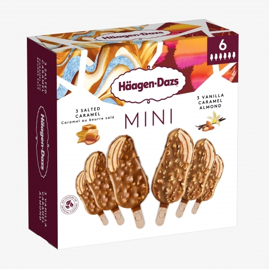 Pachet înghețată înghețată pe băț cu vanilie și migdale și caramel 222g