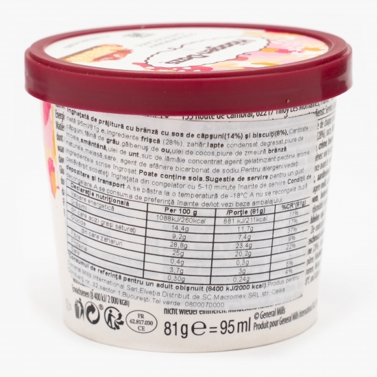 Înghețată cu aromă de cheescake cu căpșuni 81g