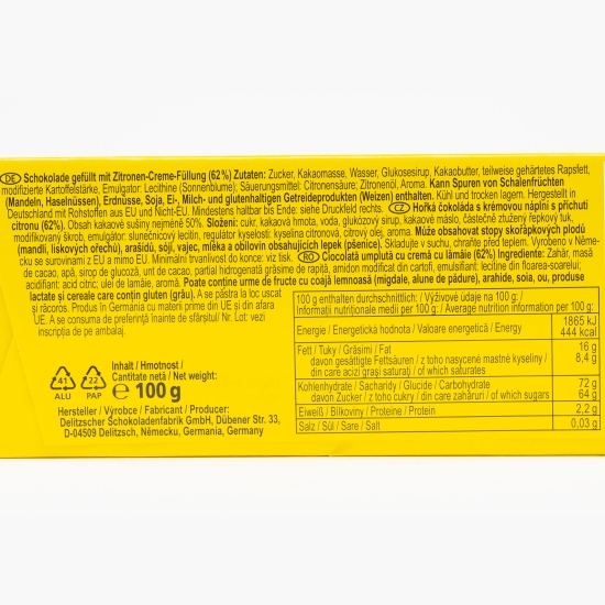 Ciocolată umplută cu cremă de lămâie 100g