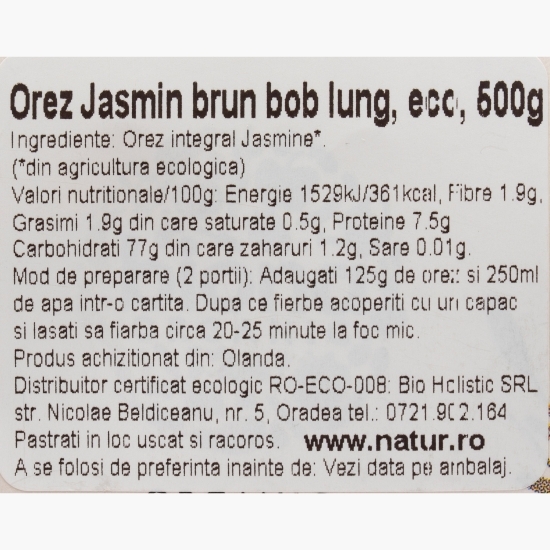 Orez Jasmine brun eco 500g