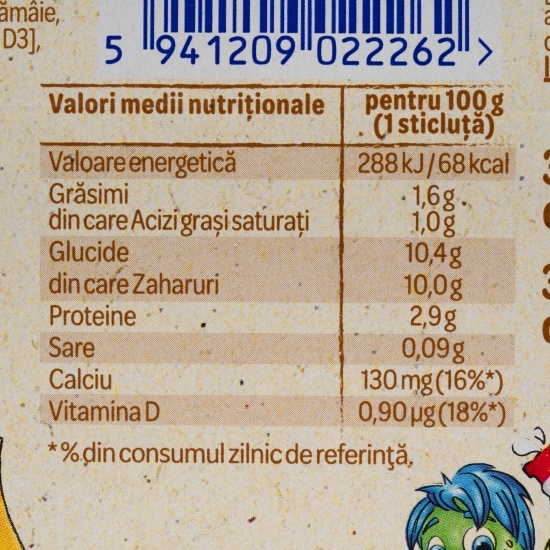 Iaurt de băut cu piure de căpșuni/ banane și piersici/caise 6x100g 