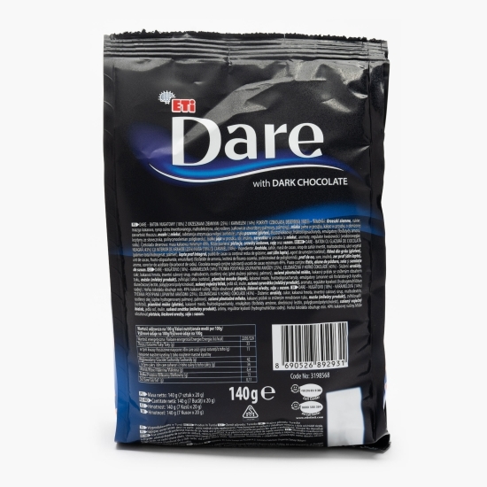 Mini batoane cu interior de nuga și caramel învelit în bucăți întregi de arahide și glazură de ciocolată neagră 140g