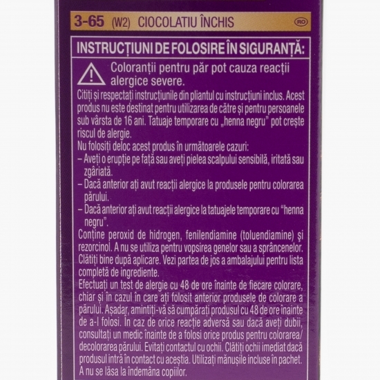 Vopsea de păr permanentă Intensive Color Cream, W2 (3-65) ciocolatiu închis, 110ml