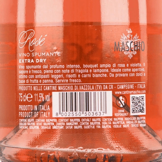 Vin spumant rose extra sec, 11.5%, 0.75l