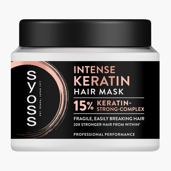 Mască pentru păr fragil Intense Keratin, 400ml