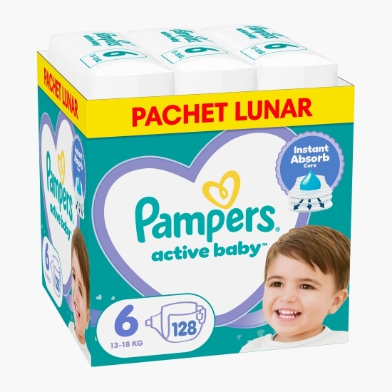 Scutece Active Baby XXL Box, mărimea 6, 13-18kg, 128 buc
