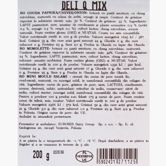 Mix 2 varietăți brânzeturi și mini salam cu mucegai 200g