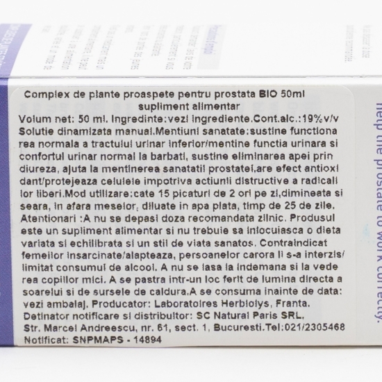 Complex de plante proaspete eco pentru prostată 50ml