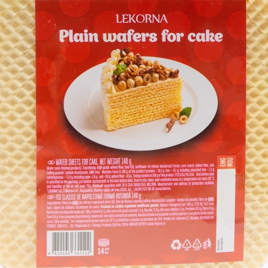 Foi clasice de napolitană, formă rotundă 140g