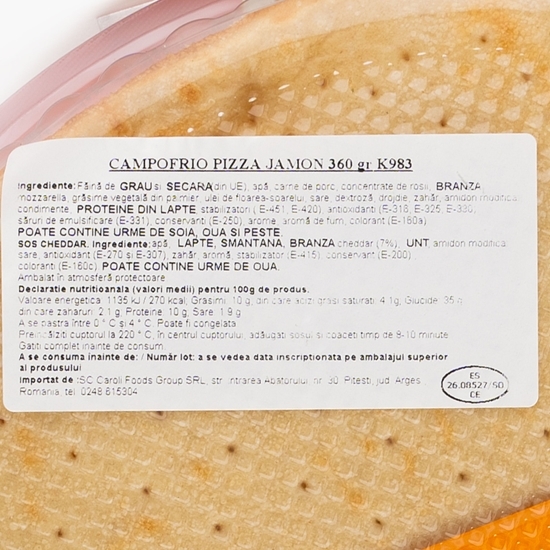 Pizza Jamon 360g 