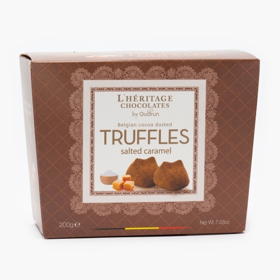 Trufe belgiene cu pudră de cacao și caramel sărat 200g