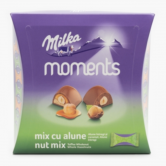 Ciocolată Moments mix cu lapte alpin și alune 169g