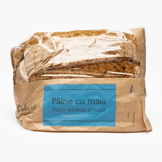 Pâine cu maia, 4 semințe și nucă 500g