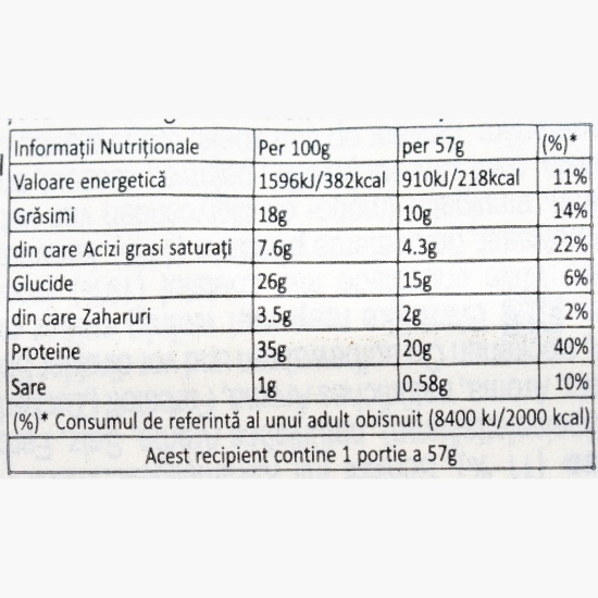 Baton proteic cu ciocolată albă, arahide și caramel HiProtein White Low Sugar 57g