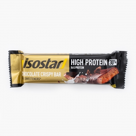 Baton cu ciocolată crocantă bogat în proteine 55g