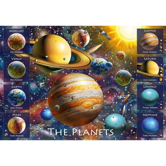 Puzzle Planete, 100 piese, 6+ ani