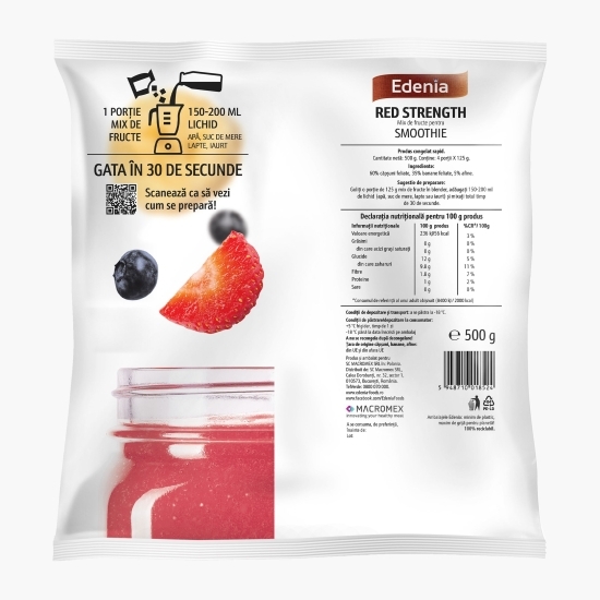 Mix de fructe pentru smoothie Red Strength 500g