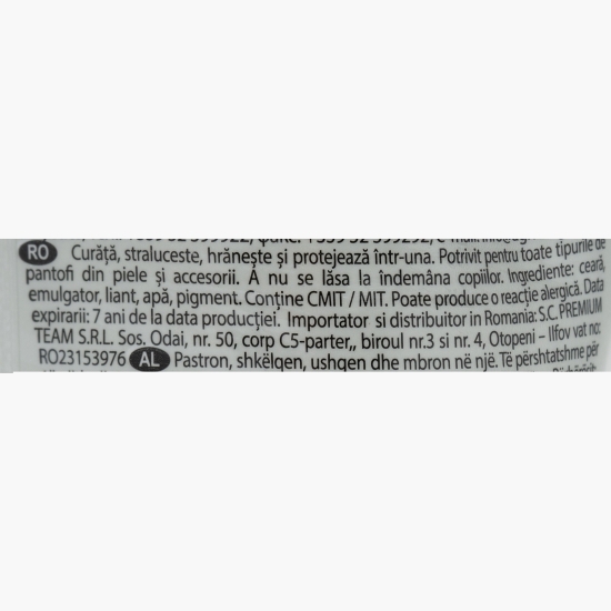 Cremă lichidă pentru pantofi, premium, maro, 75ml 