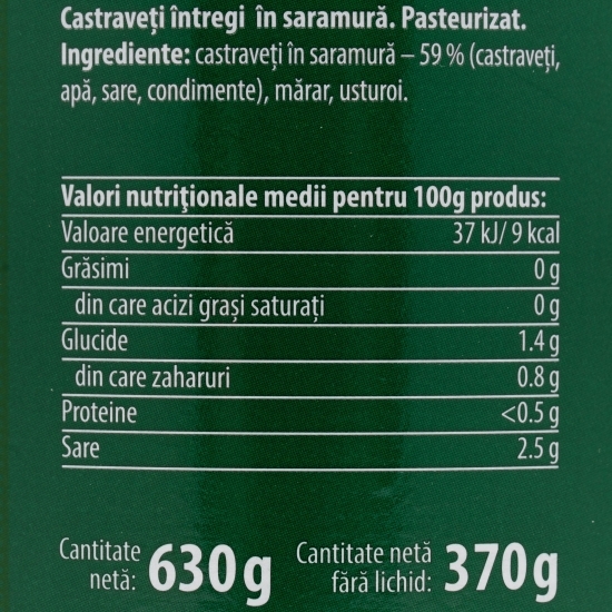 Castraveți în saramură 630g