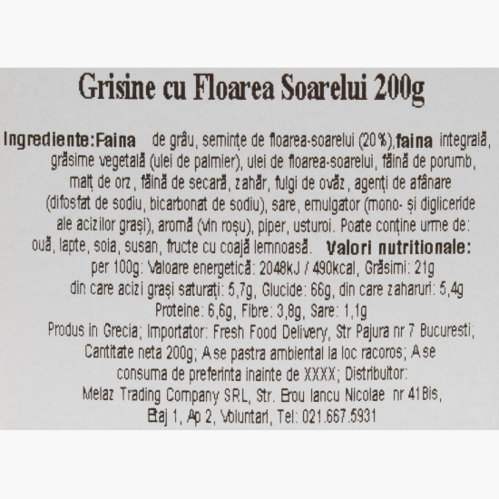 Grisine cu floarea-soarelui 200g