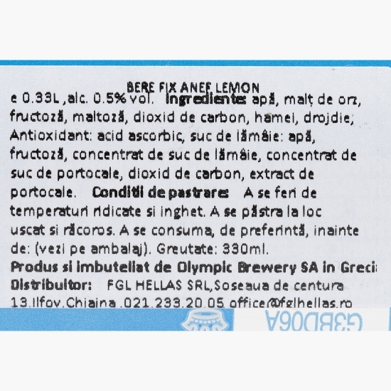 Bere blondă fără alcool Lemon, doză 4x0.33l (3+1)