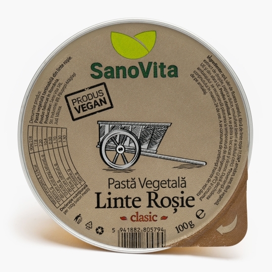 Pastă vegetală tartinabilă din linte roșie 100g