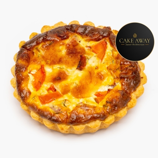 Tartă sărată (Quiche Lorraine) cu brânză, bacon și ceapă verde 110g