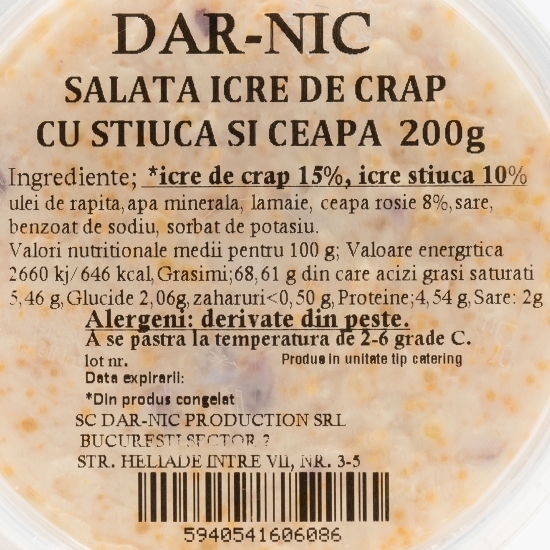 Salată de icre de crap cu știucă și ceapă 200g