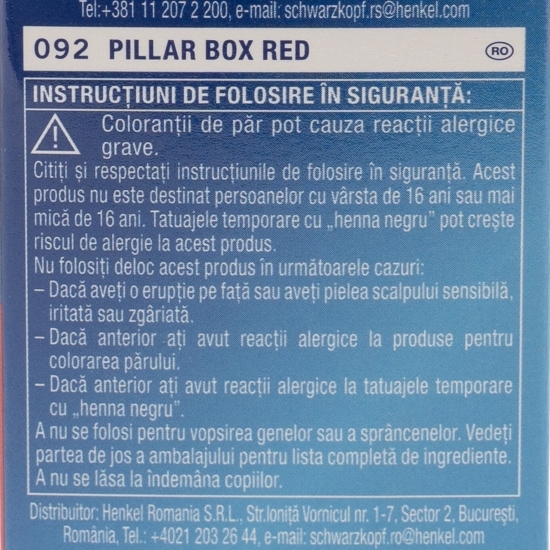 Vopsea de păr semi-permanentă Ultra Brights 092 Pillar box red 80ml