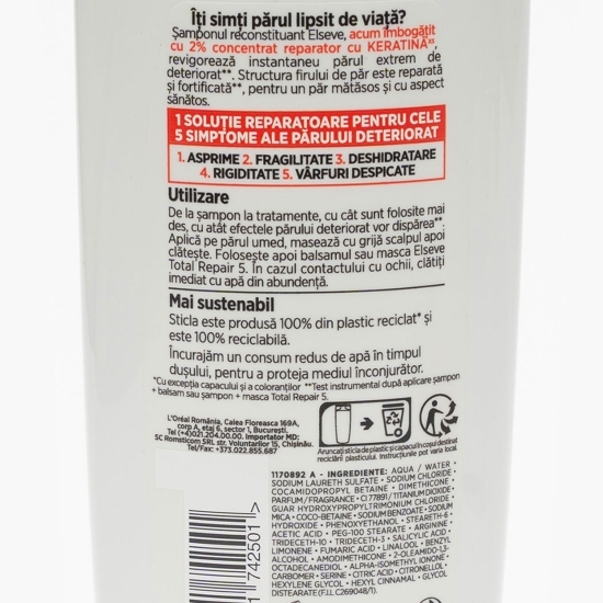 Șampon reconstituant pentru păr deteriorat, Total Repair 5, 400ml 