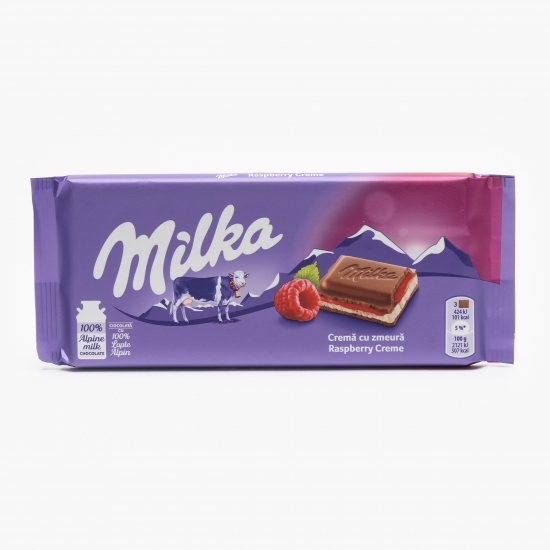 Ciocolată umplută cu cremă de zmeură 100g