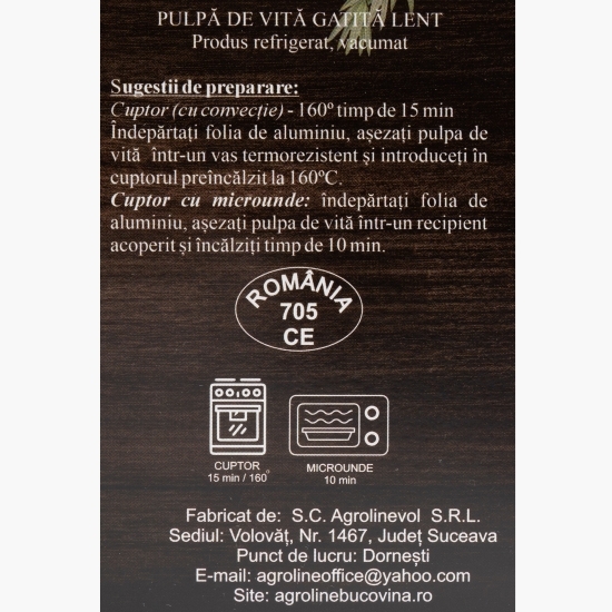 Pulpă de vită gătită lent 650g