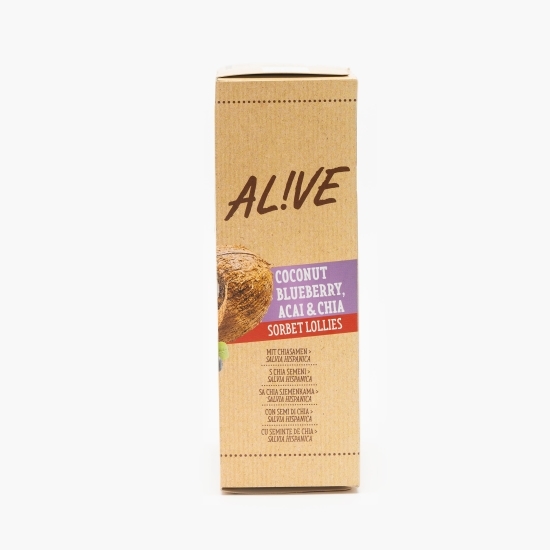 Înghețată vegan coconut, blueberry și chia stick 4x58g