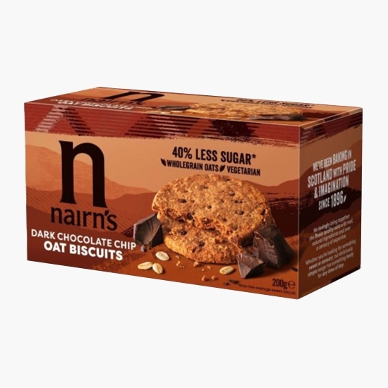 Biscuiți din ovăz integral cu ciocolată 200g