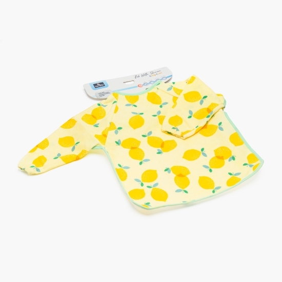 Bavetă cu mâneci lungi, bumbac și peva, 41x34 cm, unisex, +6 luni