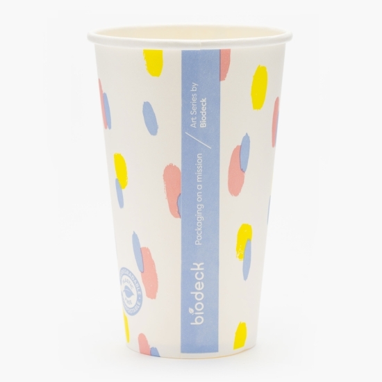 Pahare carton zero plastic bio Artwork 480ml, 25 buc
