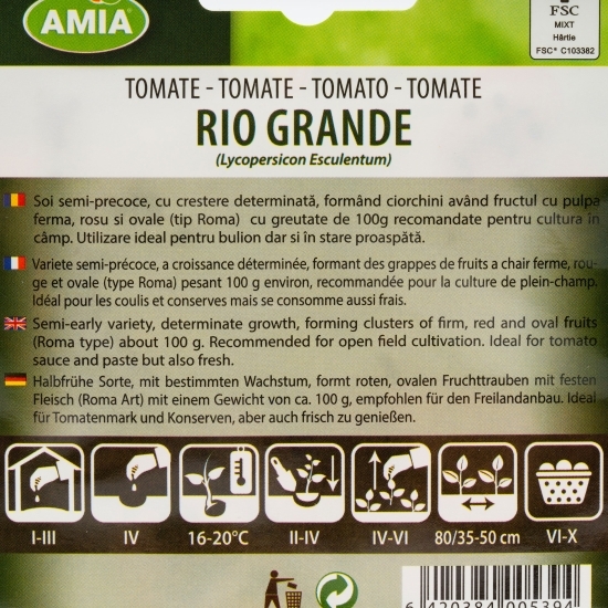 Semințe tomate Rio Grande 0.5g