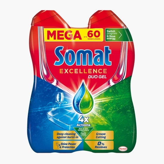 Detergent lichid pentru mașina de spălat Excellence Duo Gel, 60 spălări