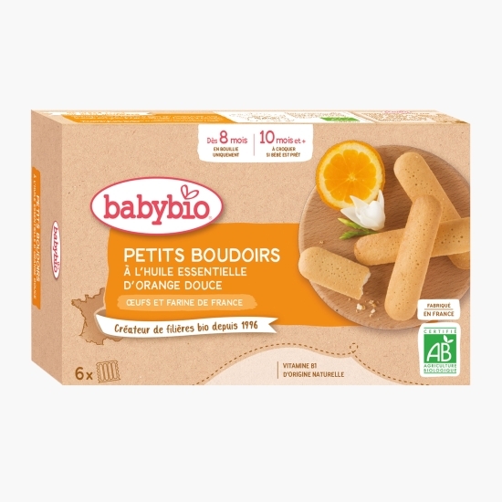 Biscuiți eco pentru dinți cu ulei esențial de portocală, 8+ luni, 120g