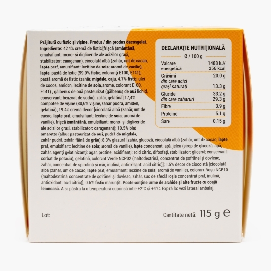 Prăjitură cu fistic și vișine, 115g