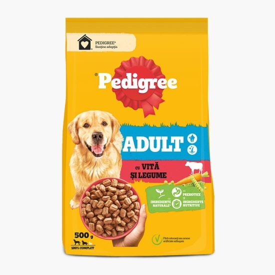 Hrană uscată pentru câini adulți, 500g, cu vită și legume