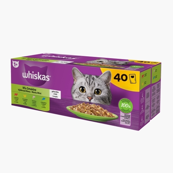 Hrană umedă pentru pisici adulte, 40 x 85g, Selecții de carne în aspic 