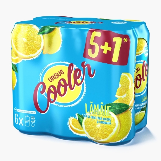 Bere blondă fără alcool aromă de lămâie doză 6x05l (5+1)