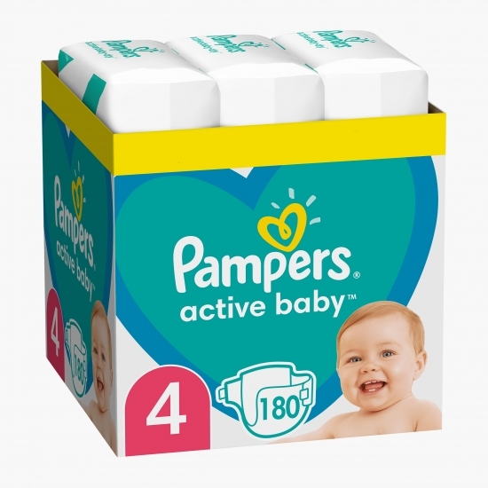 Scutece Active Baby XXL box, mărimea 4, 9-14kg, 180 buc