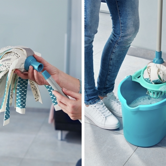 Set Power Mop 3în1: coadă, găleată, storcător și mop