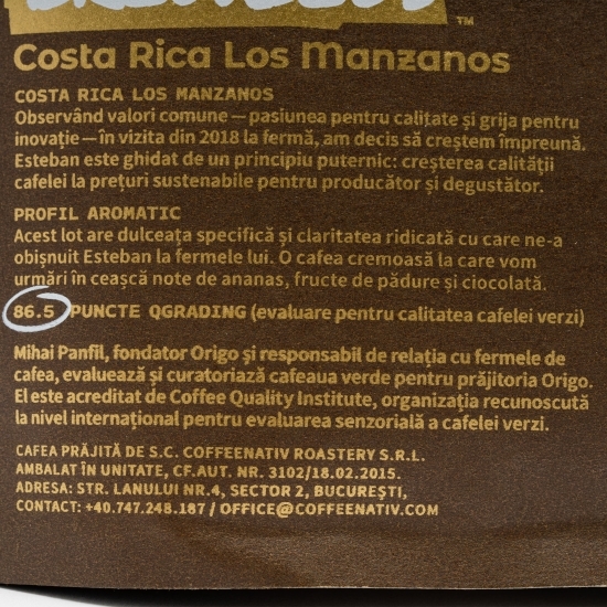 Cafea de specialitate boabe Costa Rica Los Manzanos 250g