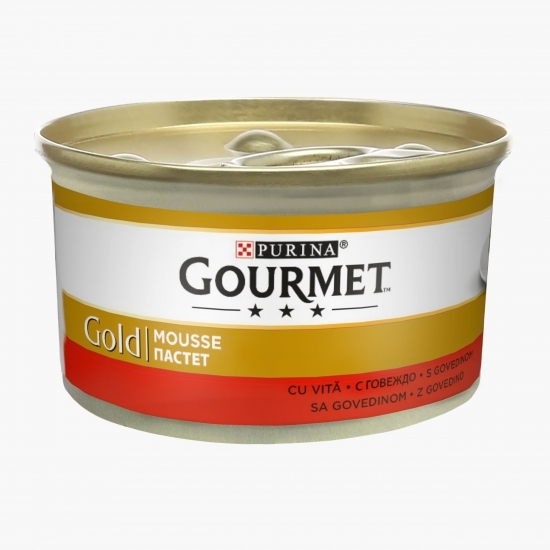 Hrană umedă pentru pisici, mousse, 85g, cu vită 