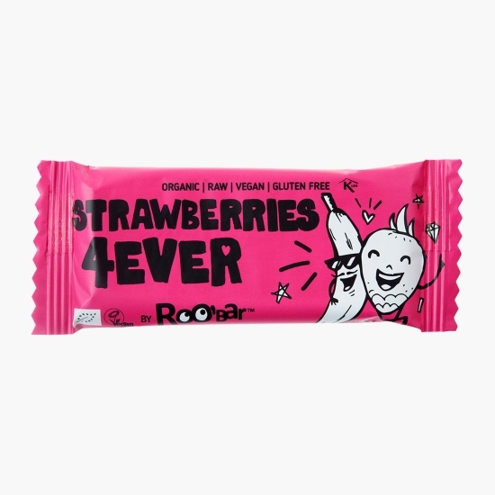 Baton eco cu căpșuni Strawberries 4ever, vegan, fără gluten 30g